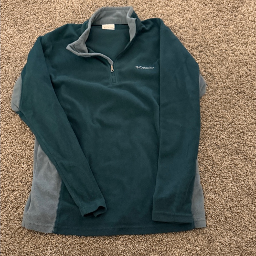 Columbia Teal and Gray Fleece Pullover
